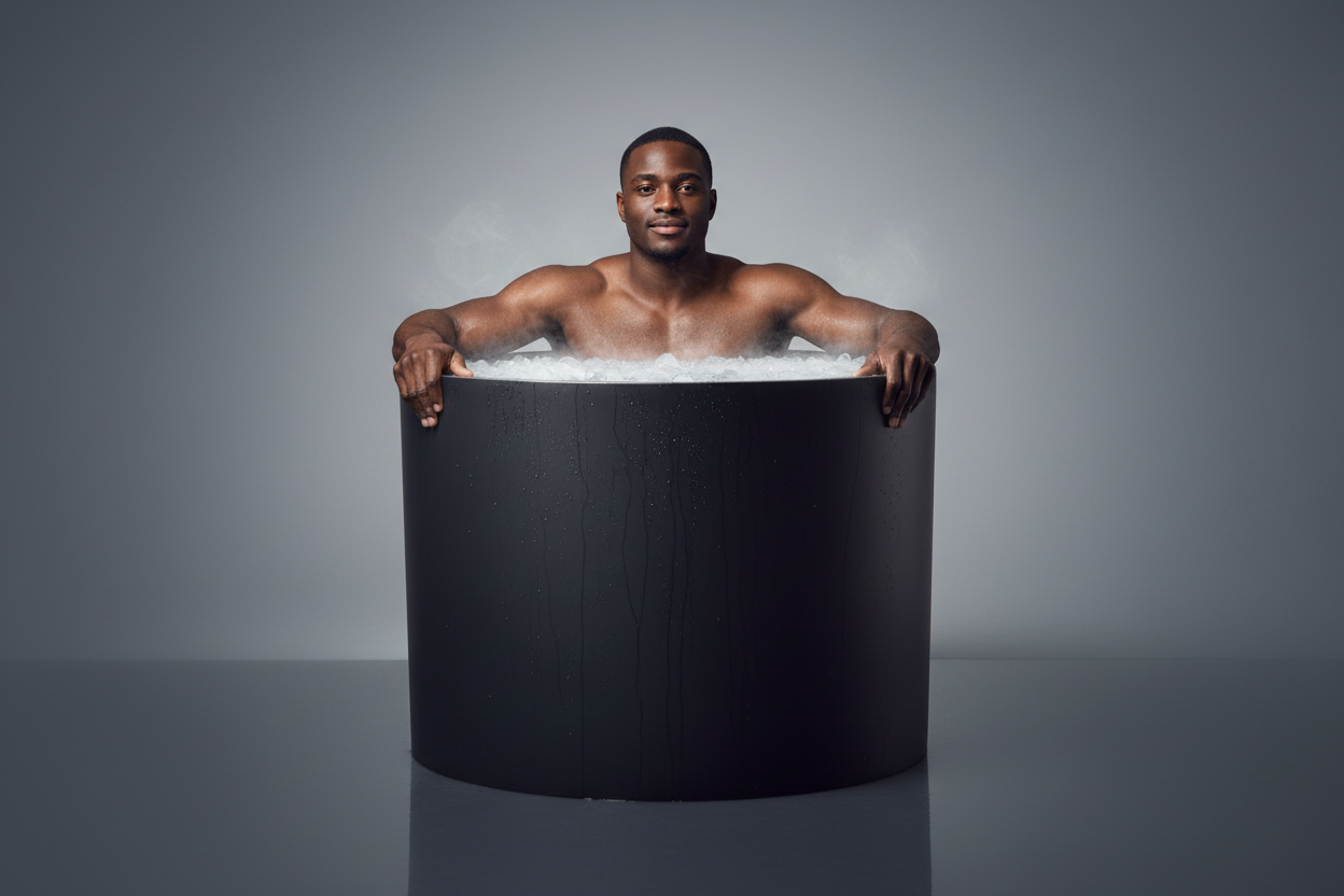 Atleta en ice bath premium