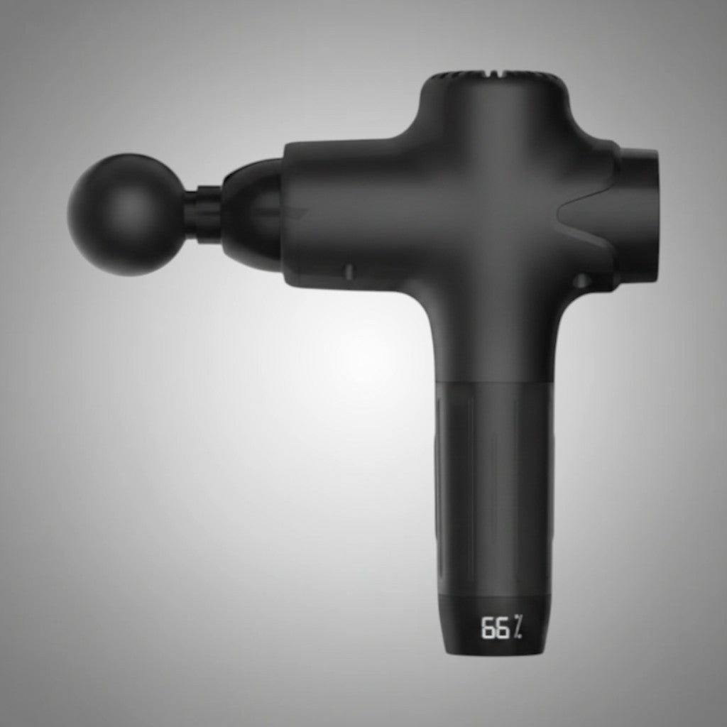 Black Massage Gun Side View - Premium Background