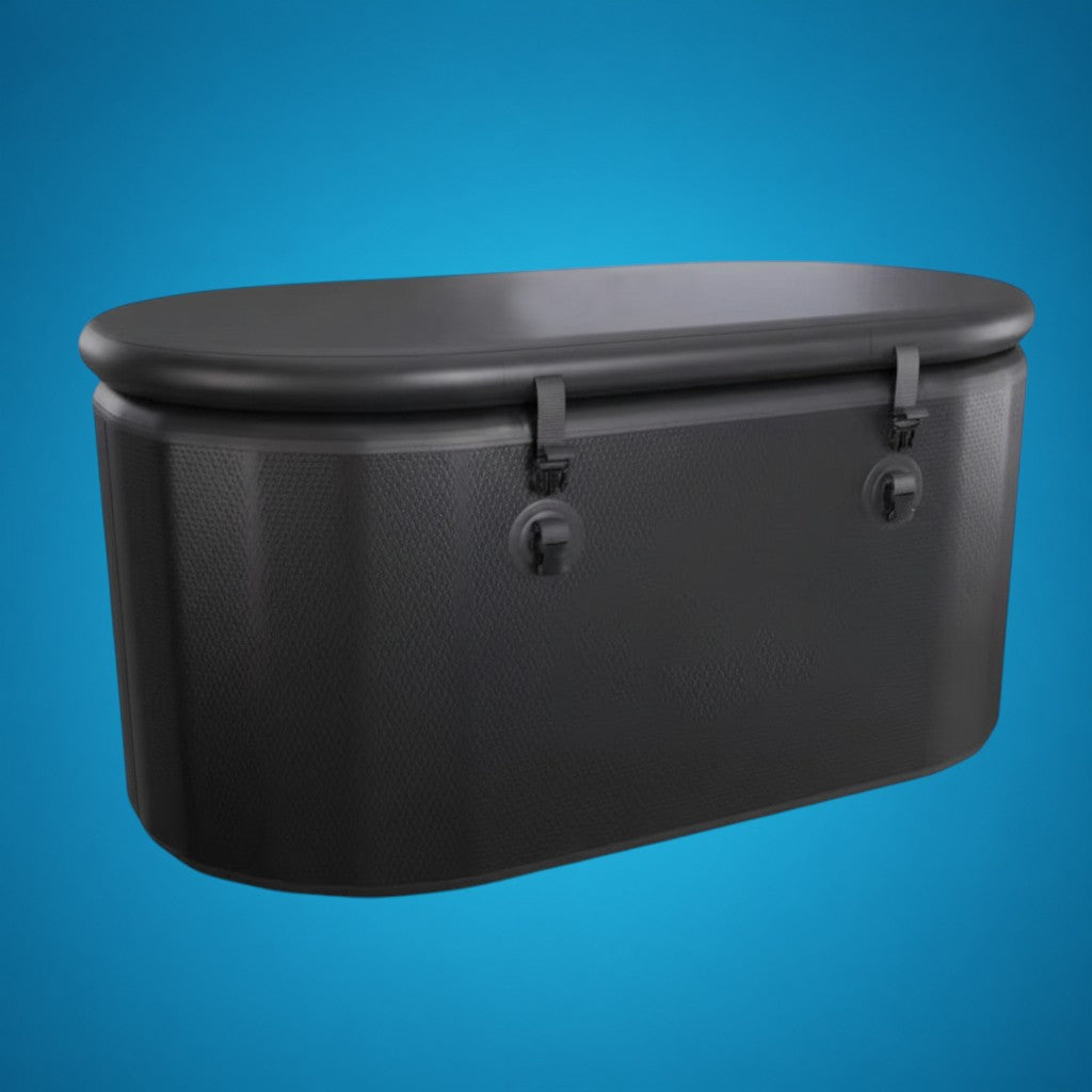 Commercial ice bath with insulated cover for temperature retention