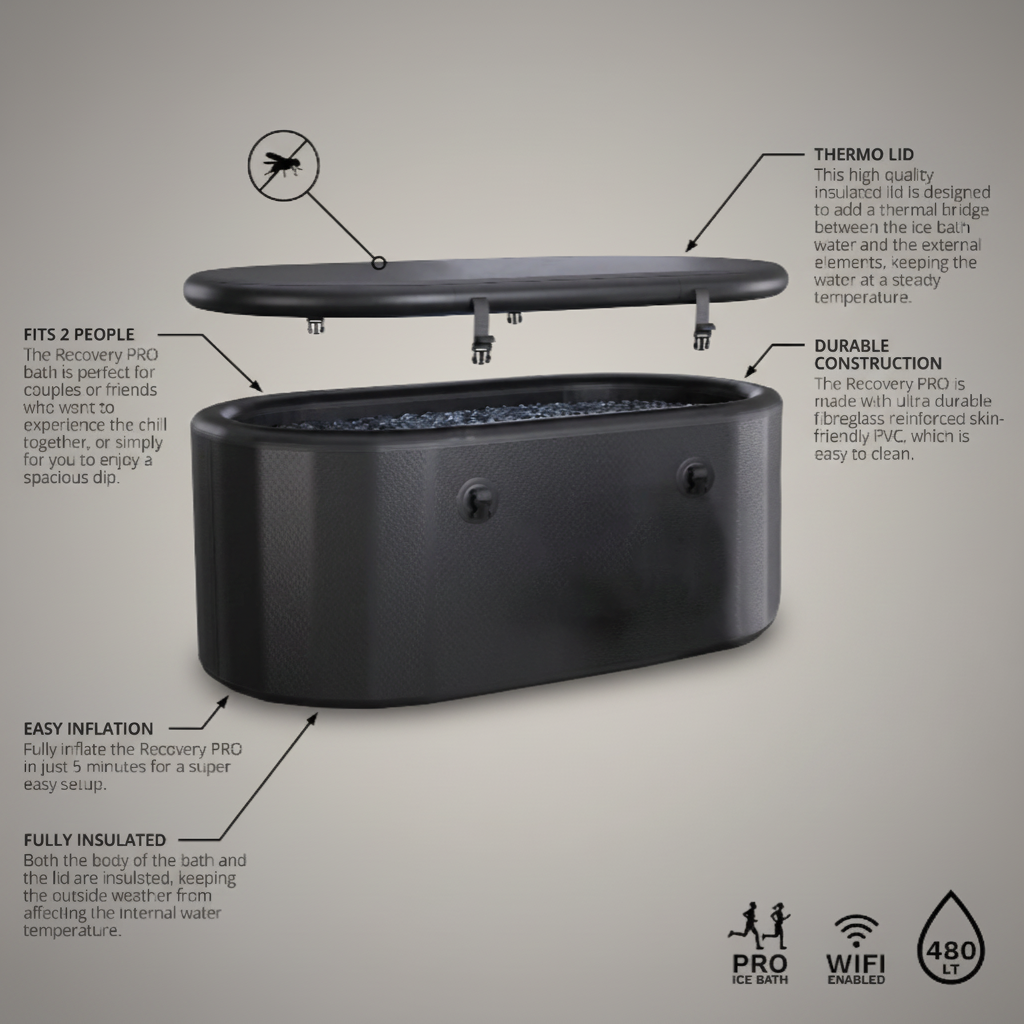 Heavy-duty ice bath features and specifications