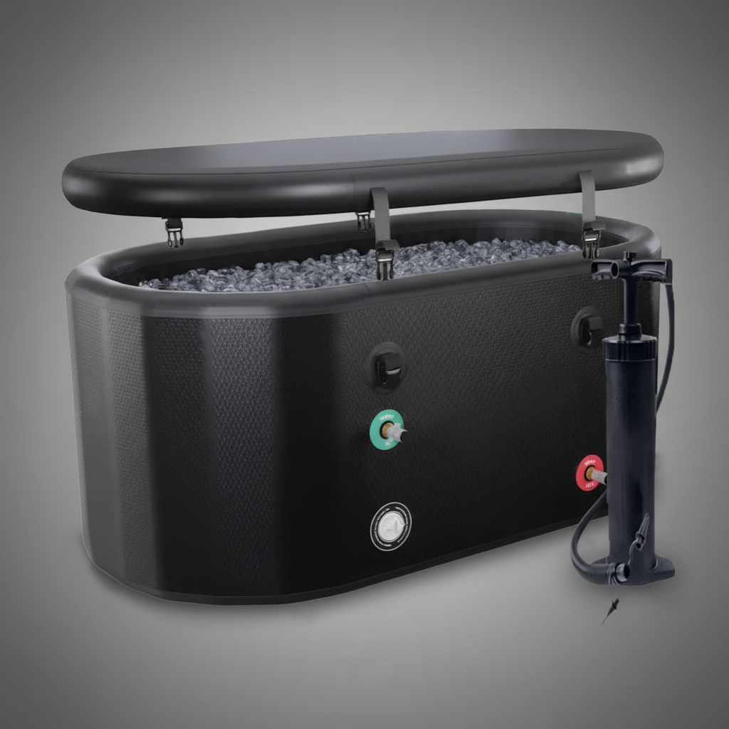 Commercial ice bath with chiller pump and ice