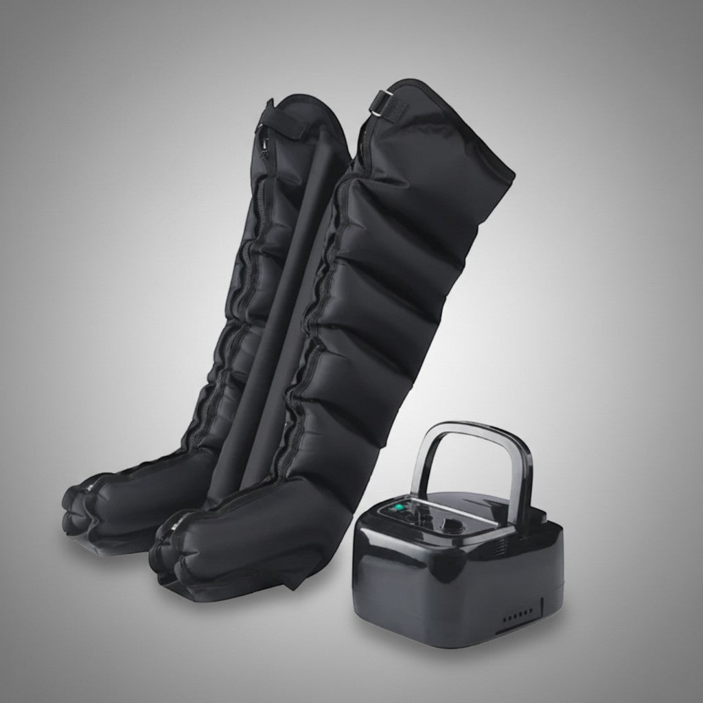 6-chamber air compression boots with control unit for dual leg recovery