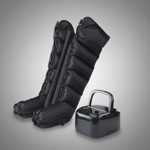 6-chamber air compression boots with control unit for dual leg recovery
