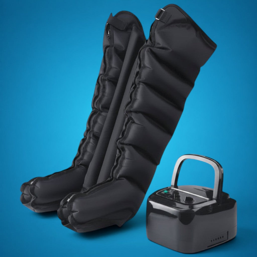 6-chamber air compression boots with control unit for dual leg recovery