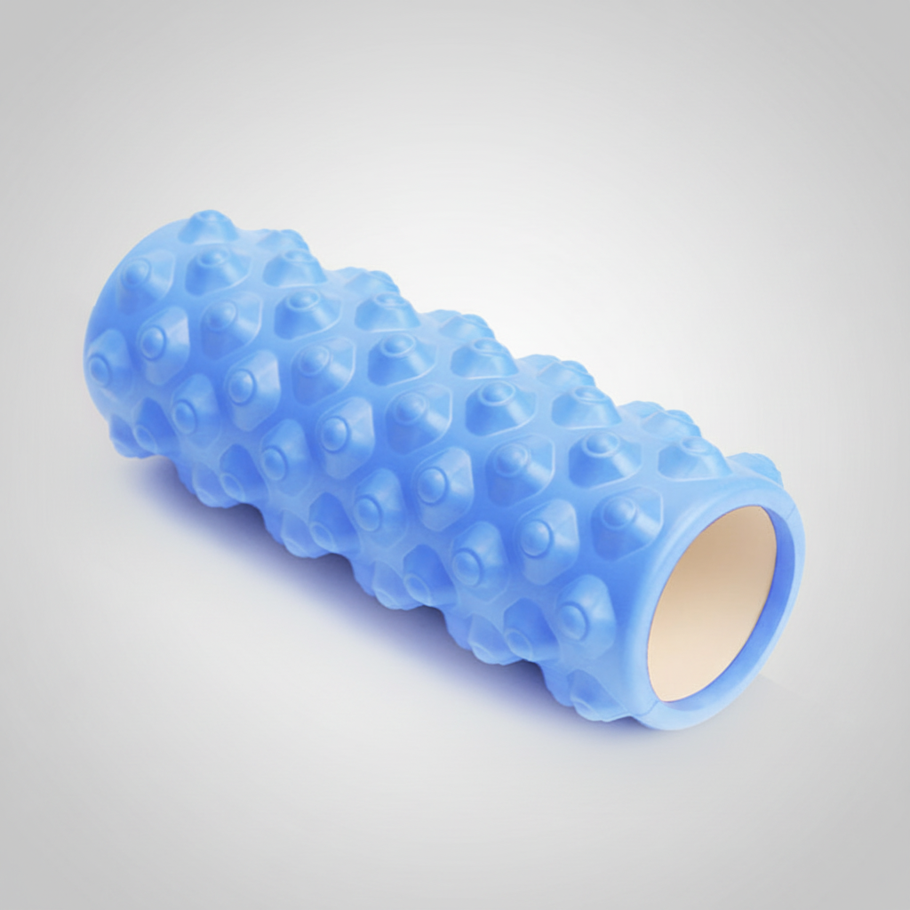 Light blue foam roller for essential muscle recovery