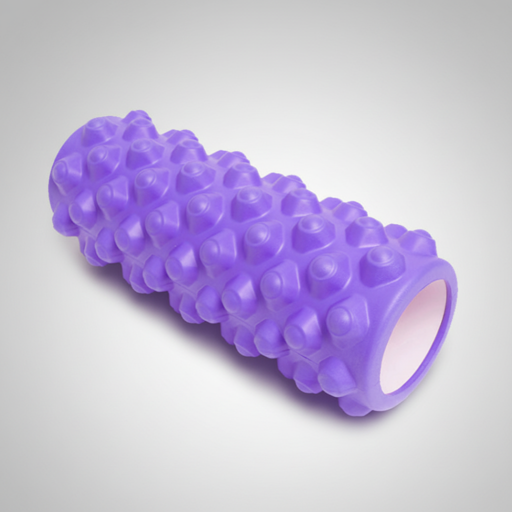 Purple foam roller for muscle recovery and stretching