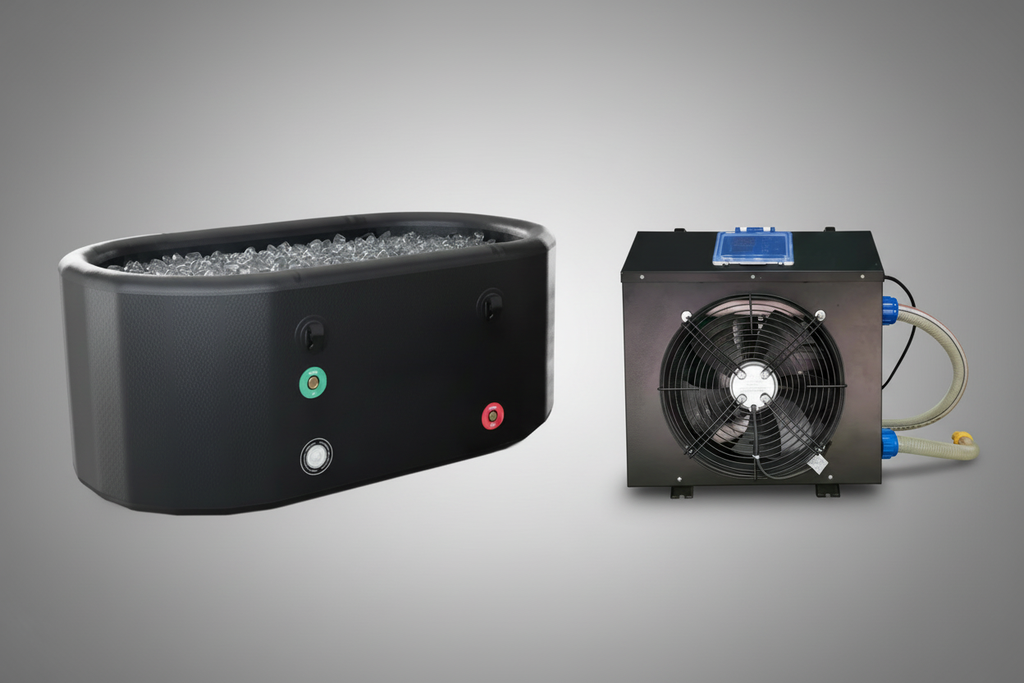 Complete commercial ice bath system with chiller unit