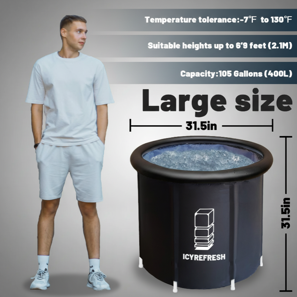 Large-size portable ice bath tub for full-body cold plunge