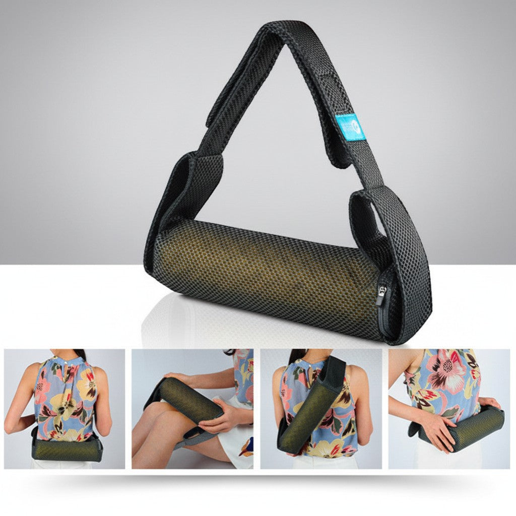 Vibrating foam roller with carrying bag and usage guide